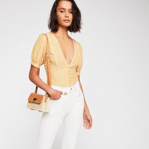 Free People Ivy Gingham Top M